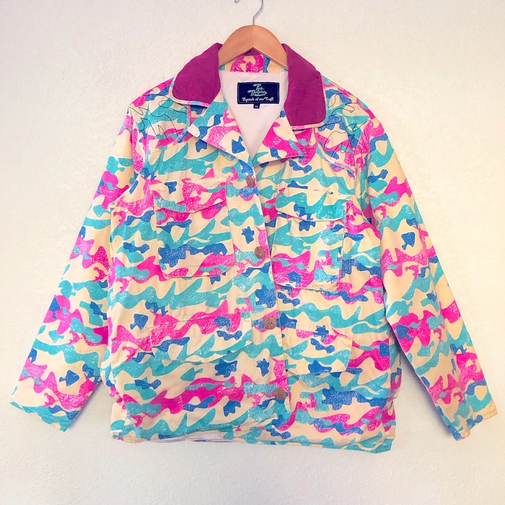 Rare PINK DOLPHIN Jacket Size M Western Camo Corduroy